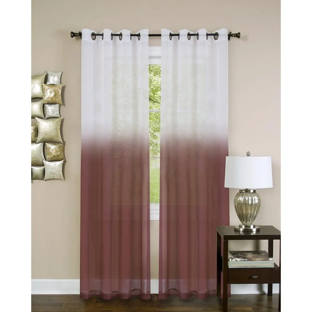 Achim Home Furnishings Essense Grommet Window Curtain Panel, Burgundy, 52 x 84